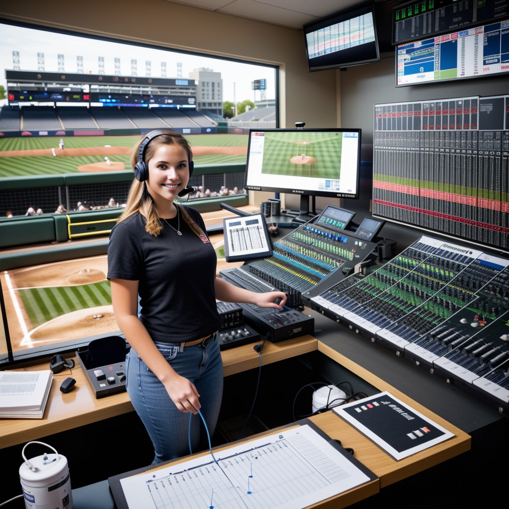 Minor league ballpark at night with empty concourses, the invisible workers who make the magic