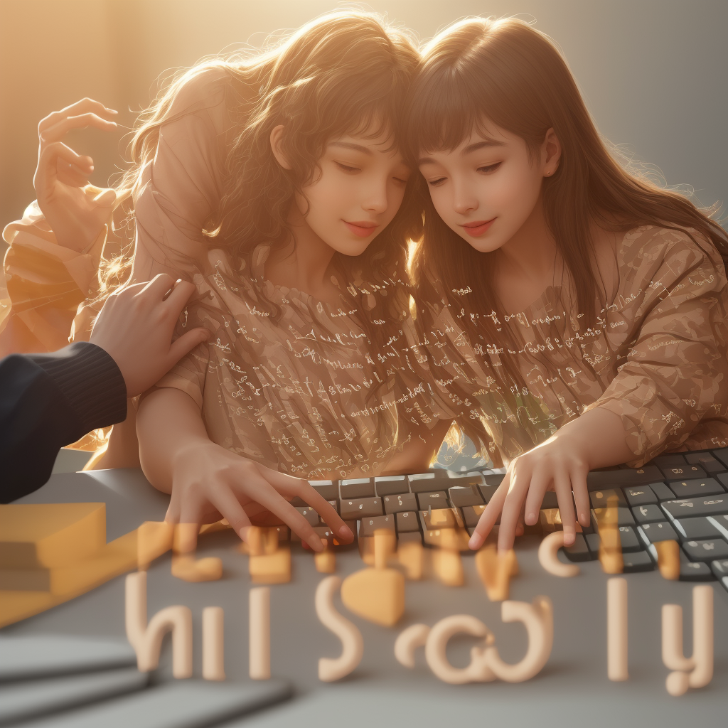 Programmer at computer with code and text messages side by side, debugging both